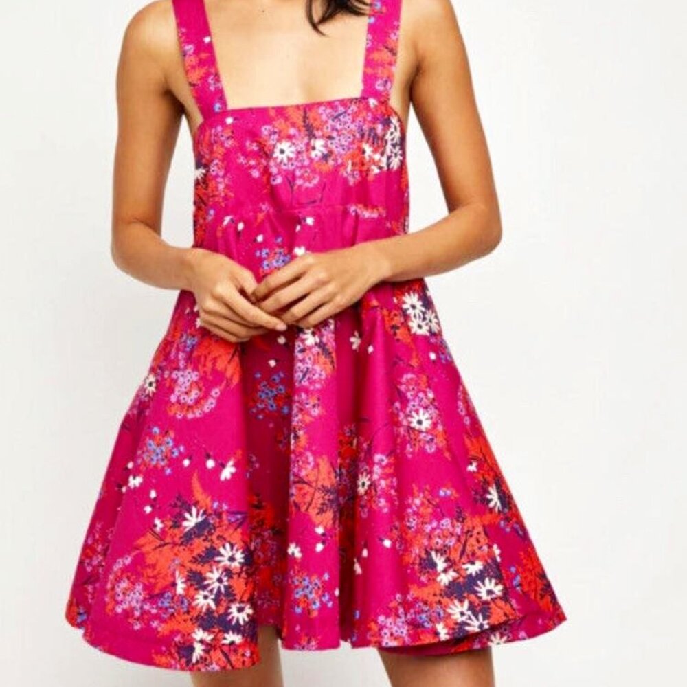 Free People Fuschia Floral Dress